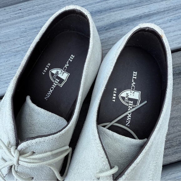Black Brown 1826 Men's Suede Oxfords - Light Gray ‘Henry’ Size 10 - Picture 14 of 15